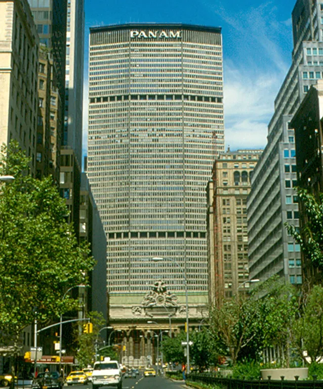 The Pan Am Building seen from Park Avenue above Grand Central Terminal