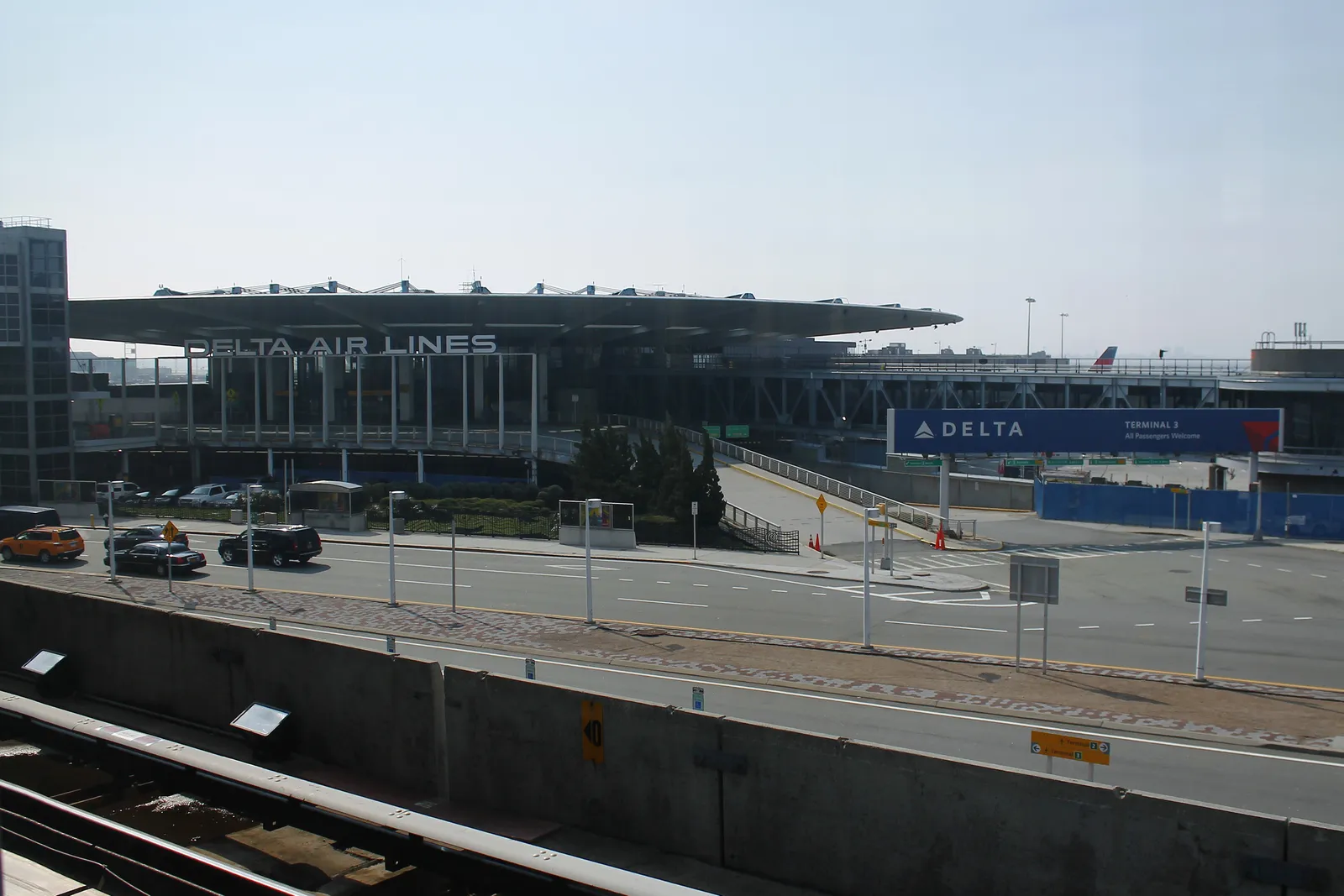 Terminal 3 at JFK, the former Pan Am Worldport, under Delta signage